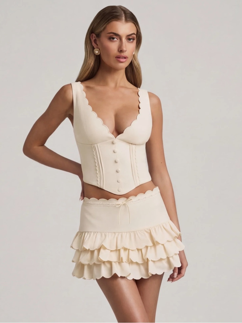 Oh Polly Cream Women's Skirt - Elegant Cream Tone